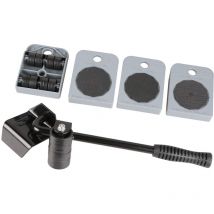 Tools 77255505 Rulli per elettrodomestici, nero/argento, set da 5 pezzi - Hilka