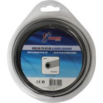 Kawapower - Hilo De Nylon Para Desbrozadoras 2,4MM 15MT Redondo 2 Colores Aluminio