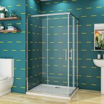Bathroom Sliding Corner Entry 700 x 700 mm Shower Enclosure 6mm Extra Toughened Safety Glass Sliding Cubicle Door - SKY
