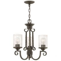 Kronleuchter Hängelampe Hängeleuchte Deckenlampe Wohnzimmer 3 Flammig Glas klar