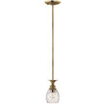 Hängeleuchte Pendelleuchte Esszimmerlampe Ananas Design Messing Glas klar E27