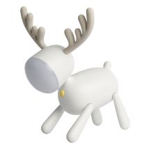 Hirsch-LED-Schreibtischlampe, Xiaoxiao Hirsch-Cartoon-USB-Nachtlicht mit Lese-Schreibtischlampe(Weiß,ein Stück)