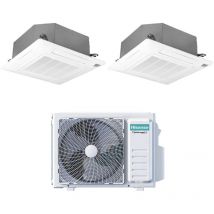 Hisense - Dual Split Inverter Kassetten-Klimagerät 9+12 mit 2AMW42U4RGC R-32 Wi-Fi Optional 9000+12000 mit Fernbedienung und Panel inklusive