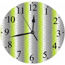 Zxdfg Numérique Toutes Les horloges 12', Abstrait, Motif de Rayures avy avec Composition numérique de mosaïque de Formes Verticales colorées
