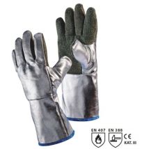 Jutec - Hitzeschutzhandschuh Preox-Aramid 5-finger 38 cm - H125A238-W2 aluminisiert