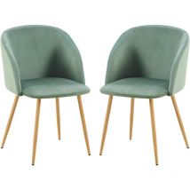 Lot de 2 Chaise de Salle à Manger, Siège rembourrée, Chaise de Salle à Manger Chaise de Cuisine Rembourrée Assise en Velours,Cactus - H.j Wedoo