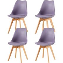 H.j Wedoo - Chaise Lot de 4 Chaises Salle à Manger Scandinaves sgs Tested de Cuisine Rétro Rembourrée Chaise de Salle de Bureau, Pieds en Bois de