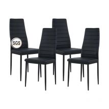 H.j Wedoo - Lot de 4 chaises de salle à manger avec accoudoirs, pieds en métal, modernes et rembourrées, confortables, pour salle à manger, salon,