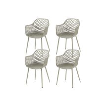 Lot De 4 Chaises De Jardin Avec Accoudoirs, Fauteuil Lounge - Chaises De Jardin - Charge Maximale : 120 Kg - Gris - H.j Wedoo