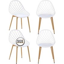 H.j Wedoo - Lot de 4 chaises de Jardin, de terrasse, avec Pieds en métal, Repose-Pieds réglable, pour l'extérieur, la Plage, Le Balcon, la Salle à