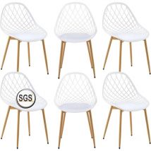 H.j Wedoo - Lot de 6 Chaises de Jardin, Chaise de Jardin Exterieur Chaise Exterieur de terrasse, avec Pieds en Métal, pour l'extérieur, la Plage, Le