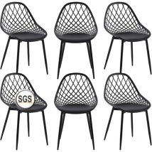 H.j Wedoo - Lot de 6 chaises de Jardin, de terrasse, avec Pieds en métal, Repose-Pieds réglable, pour l'extérieur, la Plage, Le Balcon, la Salle à