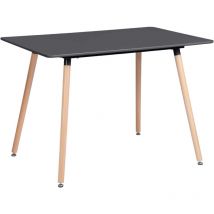 H.j Wedoo - Table à Manger Rectangulaire Style Scandinave 4-6 Personnes HxD: 75 x 110 cm en Bois, Noir