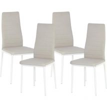 Lot de 4 chaises de salle à manger rembourrées avec dossier, pieds en métal stables et modernes, capacité de poids 120 kg, 38 x 51 x 99 cm - H.j Wedoo