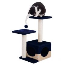 Mediawave Store - HK1010 Caseta para gatos con rascador y dos estantes 44x33x33 cm