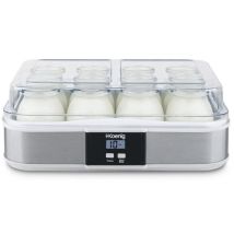 Yaourtière 12 Pots En Verre – Écran Lcd Programmable Jusqu'à 15h – Corps En Acier Inoxydable – Arrêt Automatique – Facile À Nettoyer – Maison Cavist