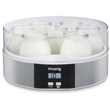 Yaourtière 7 pots – Programmable jusqu’à 15h – Écran LCD – Acier inoxydable – KOENIG