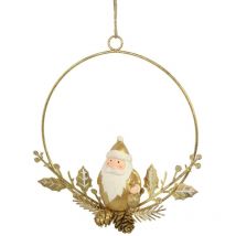 Vacchetti - Weihnachtsmann-Metallgirlande gold cm16x16x3