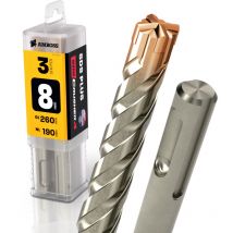 3x Bohrer sds Plus Schaft - Ø:8 mm - gl: 260 mm