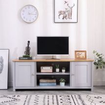 Furniture Hmd - tv Stand Storage Cabinet tv Unit with 2 Doors Grey-130x39x50cm(WxDxH)