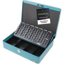 Hmf - 10015-24, Geldkassette Euro-münzzählbrett, Geldzählkassette, 30 X 24 X 9 Cm, Petrol