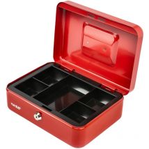 10125-03 Geldkassette Münzeinsatz, 25 x 18 x 9,5 cm, rot - HMF