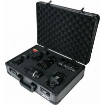 HMF 14402-02 Alu Fotokoffer mit Rasterschaumstoff, Universalkoffer, Transportkoffer, 46 x 15 x 33 cm