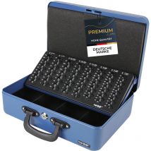 Hmf - 22037-05 Geldkassette 2 Tragegriffe, Geldzählkassette, Scheinfächer, 36 X 25 X 11 Cm, Blau