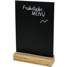 46452 Tischaufsteller Kreidetafel mit Holzfuß, din A5 Hochformat, Schwarz - HMF