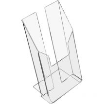 HMF 46960 Prospektständer, Prospekthalter DIN A6 Acryl, 11 x 19,5 x 9 cm