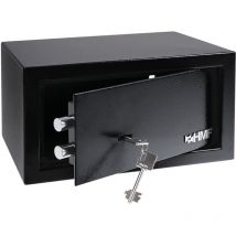 49217-02 Safe Tresor mit Schlüssel, Möbeltresor, 31 x 17 x 25 cm, Schwarz - HMF