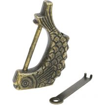 6491 Antikes Chinesisches Deko Vorhängeschloss, 6 x 3 x 0,8 cm, Fisch, Gold - HMF