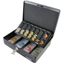 Geldkassette mit Euro Münzzählbrett 30x24x9cm schwarz