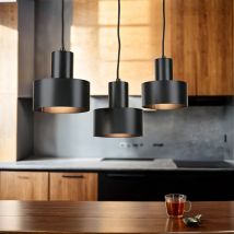 Hängelampe Schwarz E27 Metall Retro Pendelleuchte Esszimmer