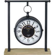 Versa - Hängende Uhr mit Konstruktion aus Metall und Holz, 32 cm
