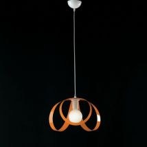 Hängender Küchenleuchter aus Eisen Weiß Orange ein Licht 32x h24 cm