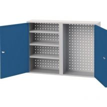 Hängeschrank H750xB1000xT200mm Vollblechtüren lichtgrau/signalblau