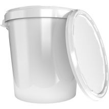 20x Hobbock Eimer mit Deckel 31,5 l, Lebensmittelecht Weiß