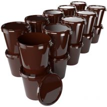 Fixedbyu - 20x Seau Hobbock avec couvercle 31,5 l, qualité alimentaire brun