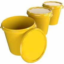 Fixedbyu - 3x Seau Hobbock avec couvercle 31,5 l, qualité alimentaire jaune