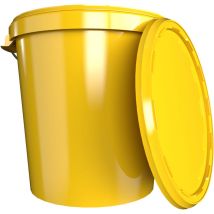 1x Seau Hobbock avec couvercle 31,5 l, qualité alimentaire jaune
