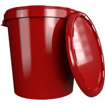 1x Seau Hobbock avec couvercle 31,5 l, qualité alimentaire rouge