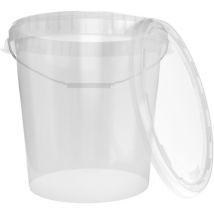10x Seau Hobbock avec couvercle 31,5 L, qualité alimentaire Transparent