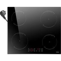 Hobsir - Piano Cottura Induzione Elettrico, Piano a Induzione 4 Fuochi, Piano Cottura a Spina 3500W, 60cm Piastra con 9 Power Comandi Toccare, Blocco