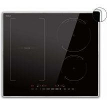 Hobsir - Plaque Induction, Plaque Induction 4 Feux avec Cadre, 7200W, Plaque de cuisson électrique Encastrable 60cm, Zone Flexible pour le Gril, Bord