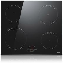 Hobsir - Plaque à induction, plaque induction 4 feux, L59 x P52 cm, plaque de induction 9 niveaux de puissance, tables de cuisson 6400W Encastrable,