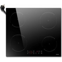 Hobsir - Plaque induction, Plaque à induction 4 Feux, Tables de Cuisson avec Prise, Plaque de Cuisson Encastrable, Commande Tactile, Minuteur,