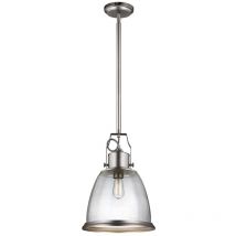 Elstead Hobson - 1 Light Large Dome Deckenanhänger Satin Nickel, E27