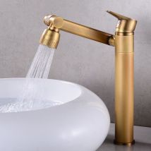 Petites Ecrevisses - Hoch Waschtischarmatur 360° Rotation Küchenarmatur Warmes und Kaltes Wasser Wasserhahn Bad mit 3/8' Schlauch Bronze