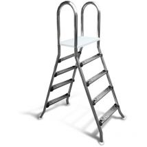 Trend-pool - Hochbeckenleiter V2a Classic Leiter Poolleiter Edelstahl 2x4 Stufen 1,20 M Poolhöhe